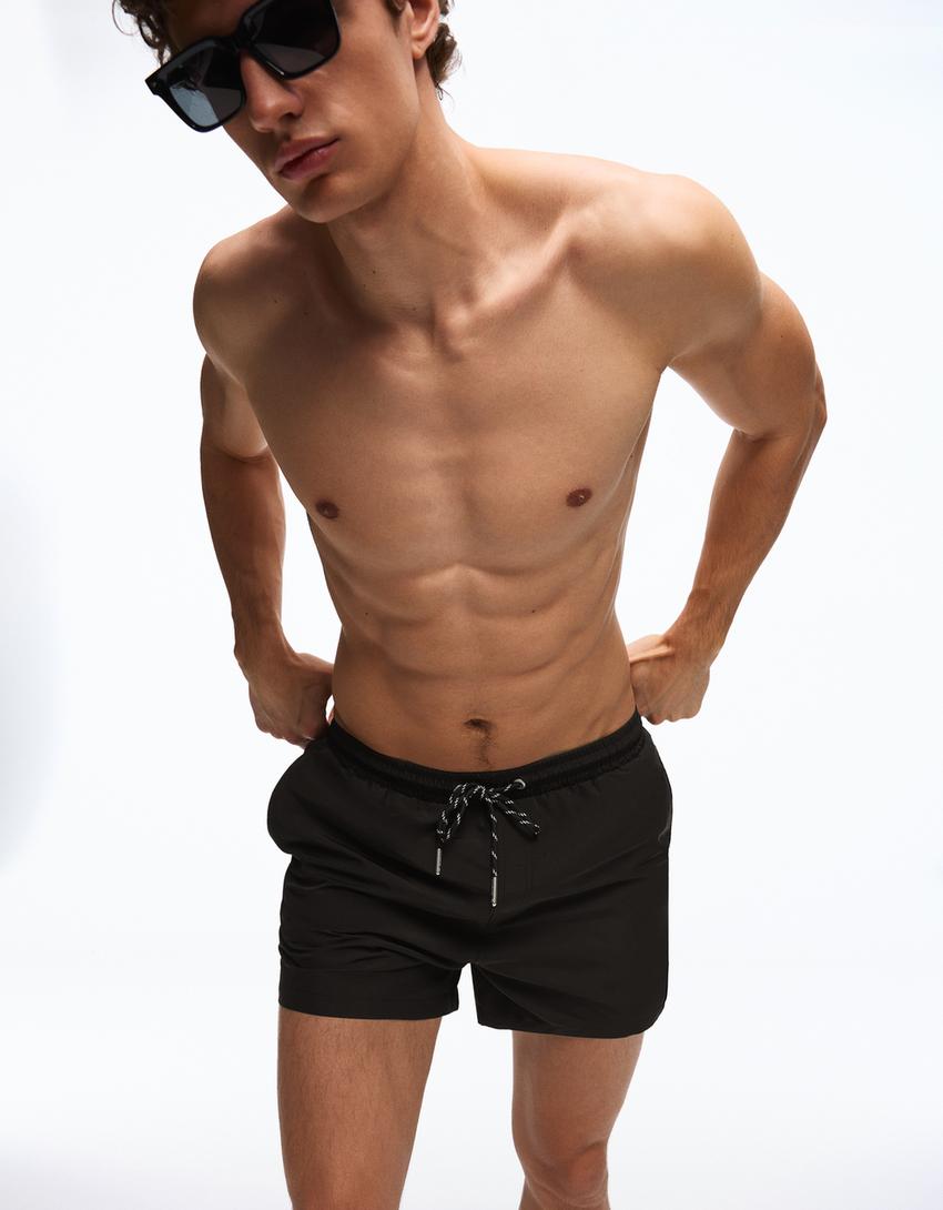 Basic Badeshorts-Schwarz