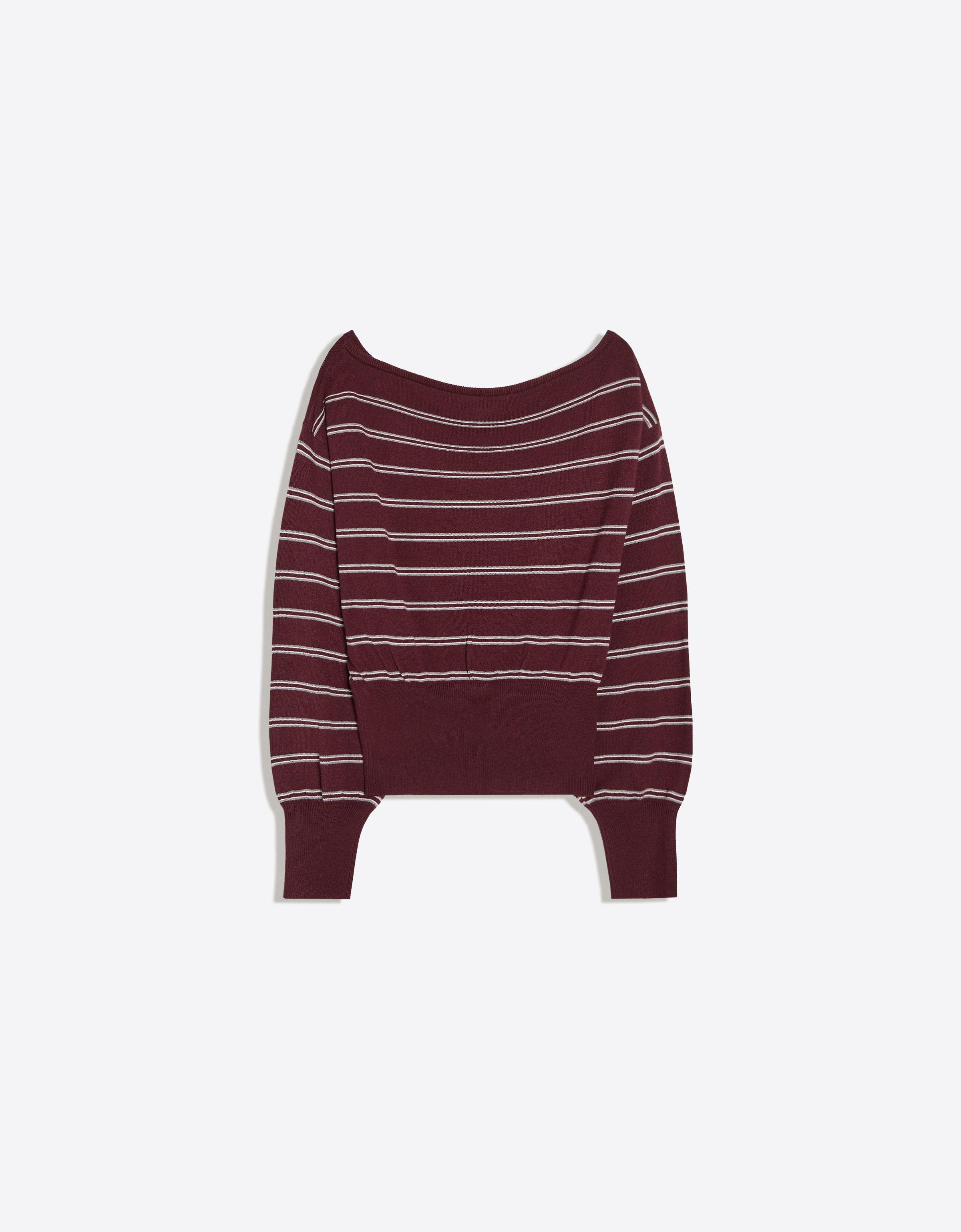 Asymmetric neck jumper — Burgundy