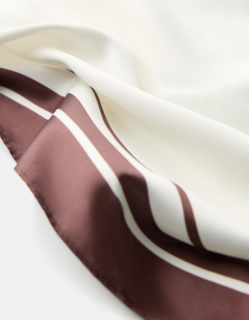 Satiny scarf-Cream