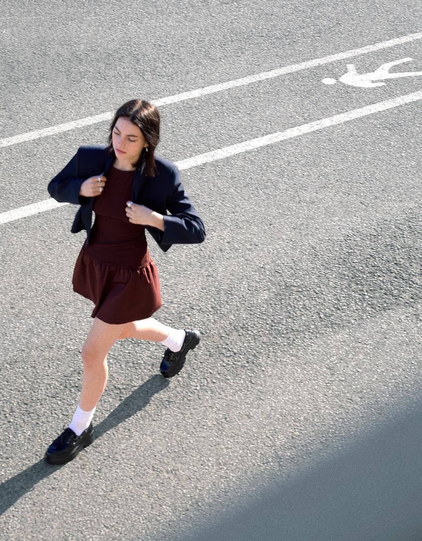 Stretch mini-jurk-Bruin-1