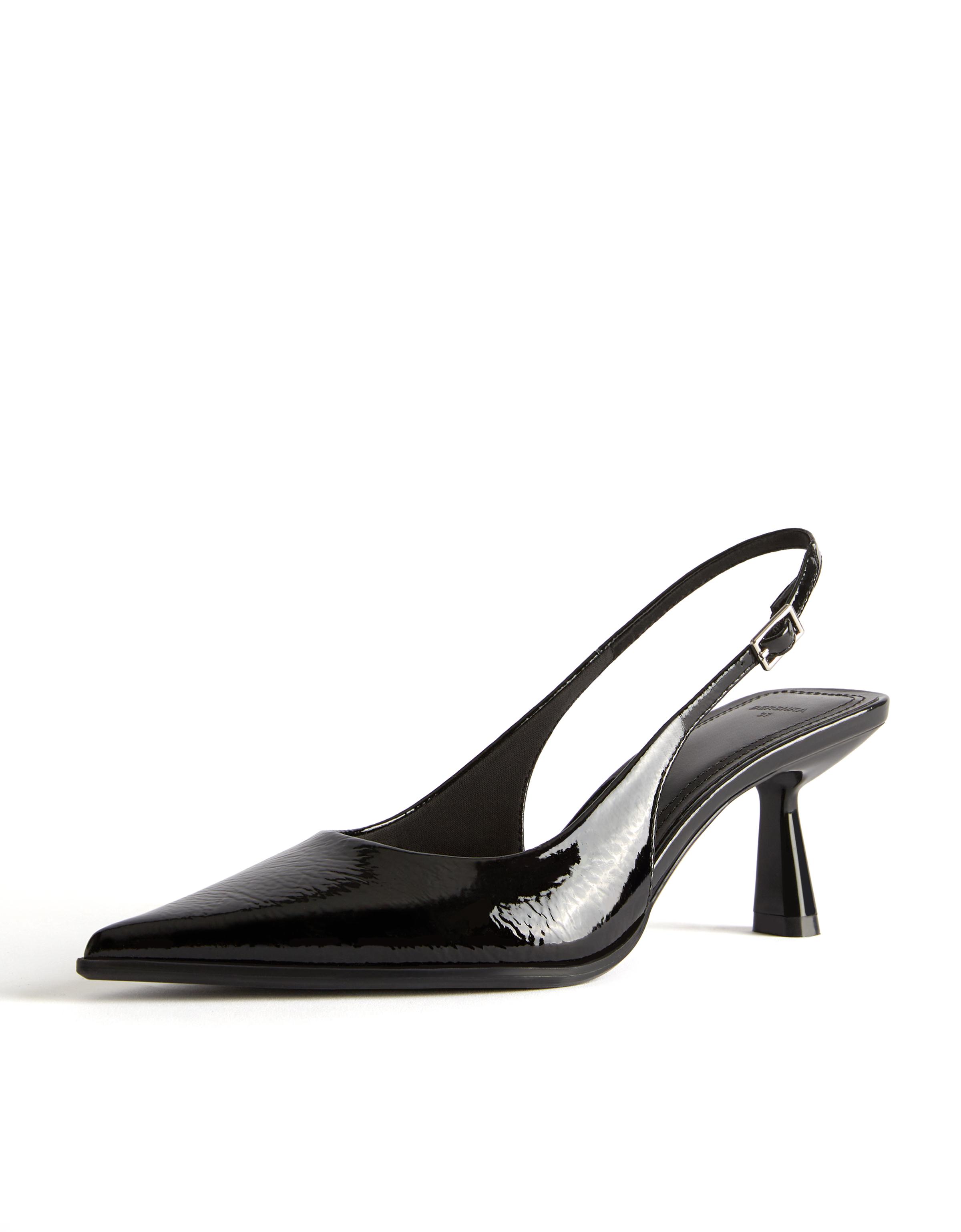 Kısa sivri topuklu arkası açık ayakkabı - Görsel 3