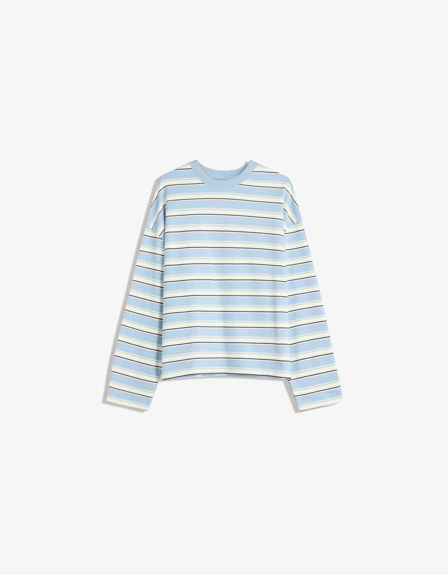 Bershka Jersey Rayas Mujer M Azul Claro