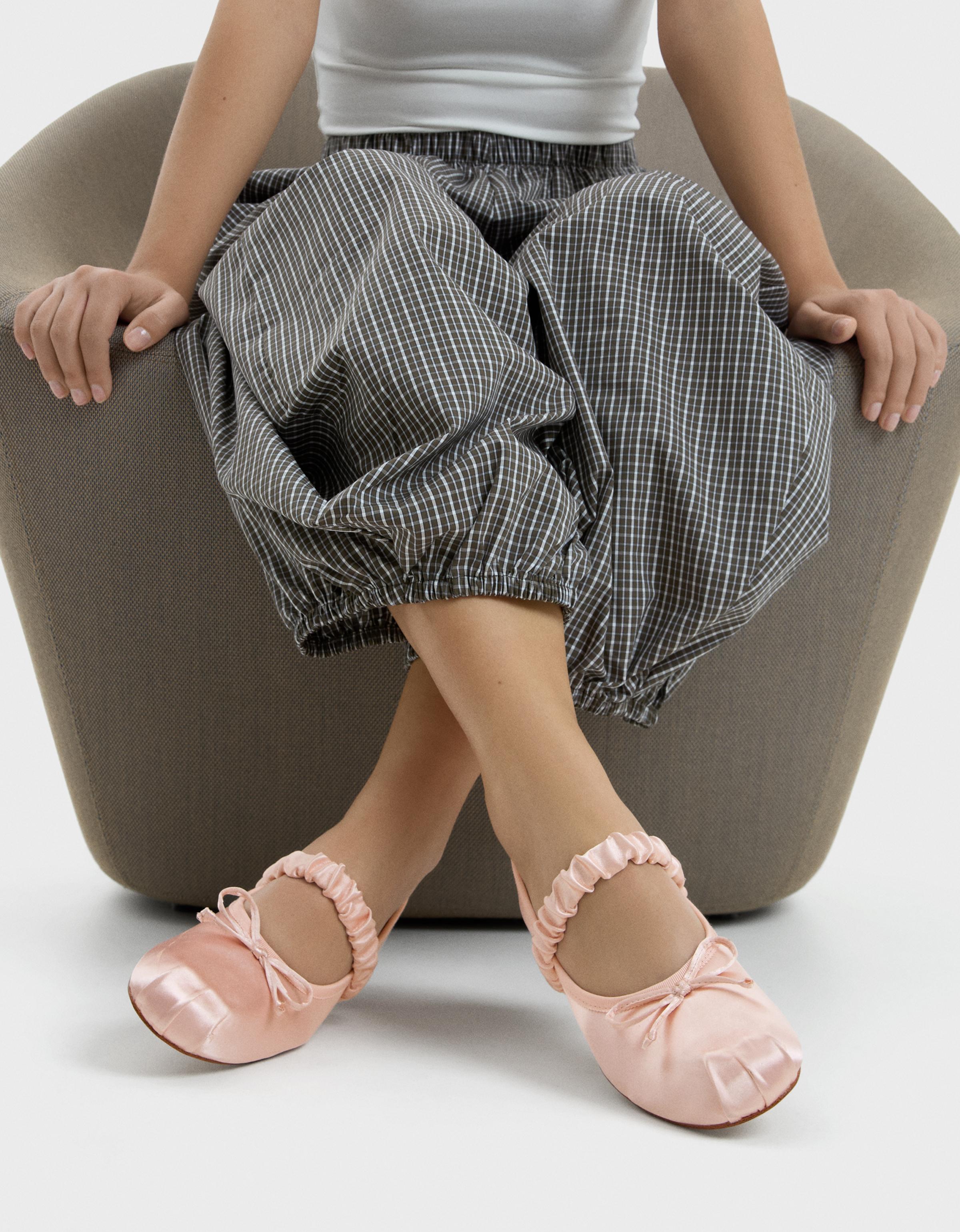 Sateen ballet flats — PINK
