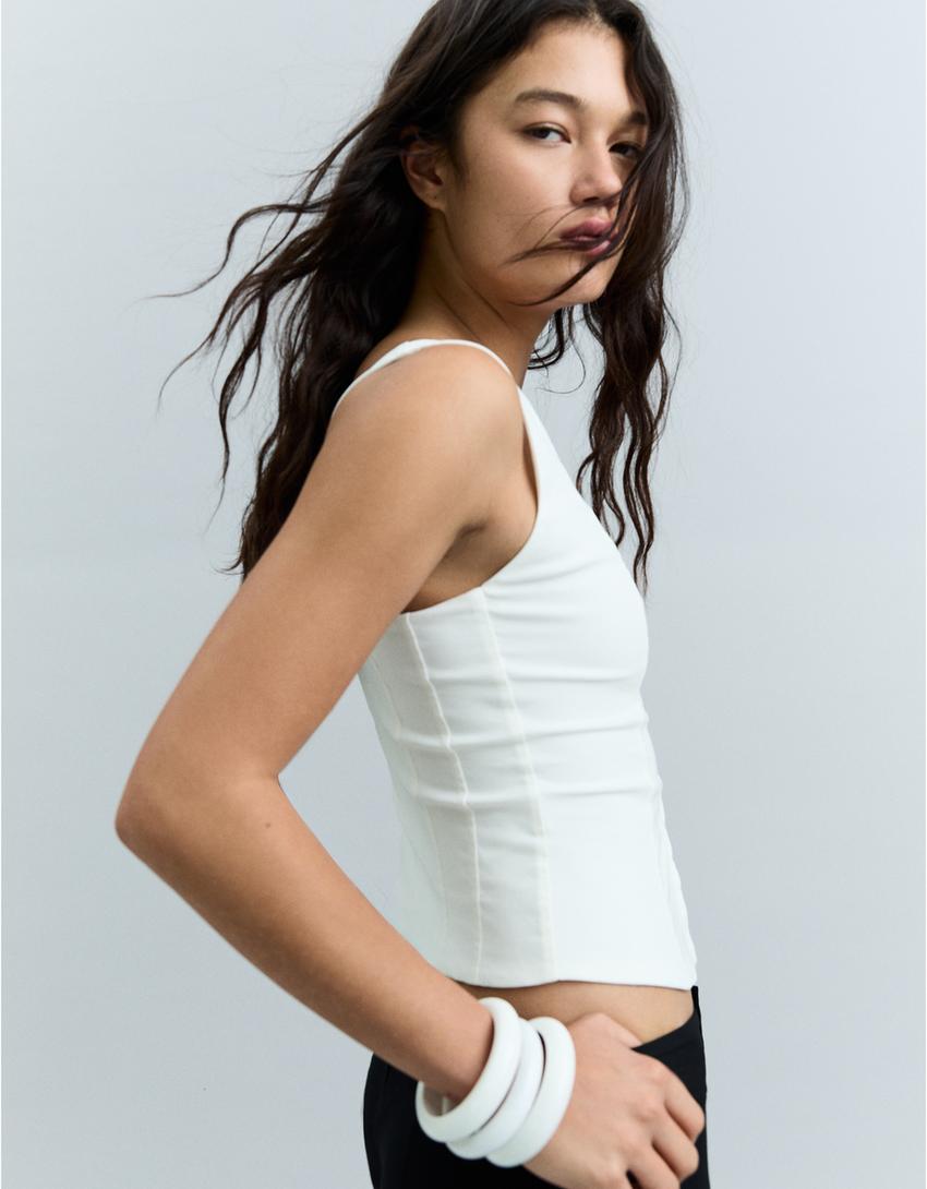 Top corsetero bengalina-Blanco