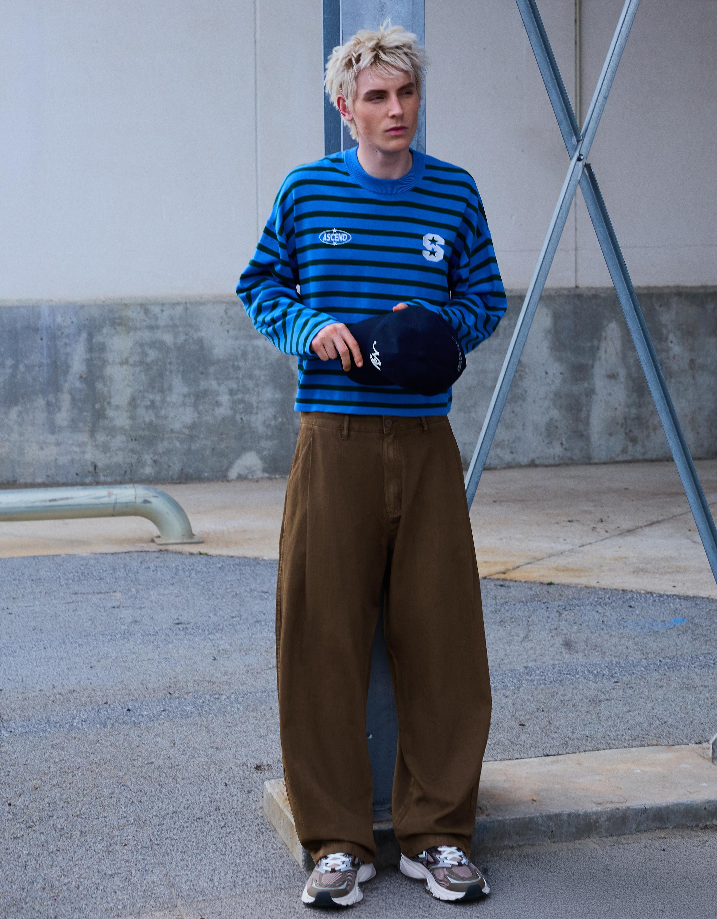 Ketenli super baggy fit pantolon - Görsel 23