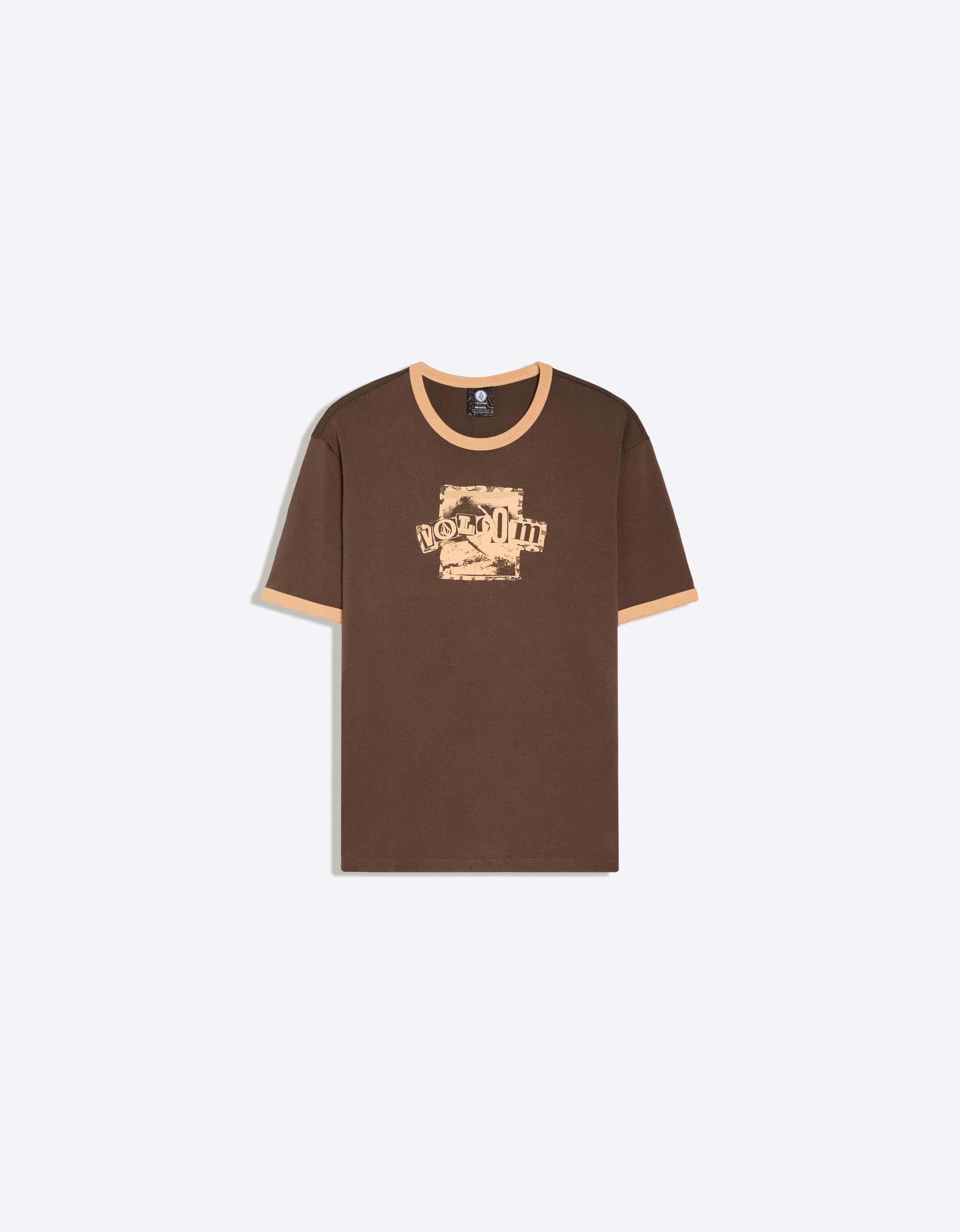 VOLCOM print ringer T-shirt — Brown