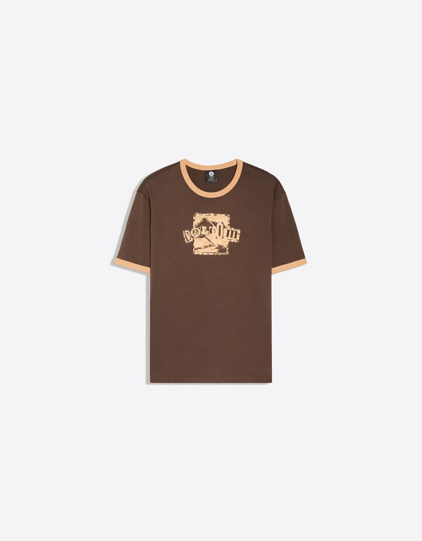 Camiseta ringer print VOLCOM-Marrón