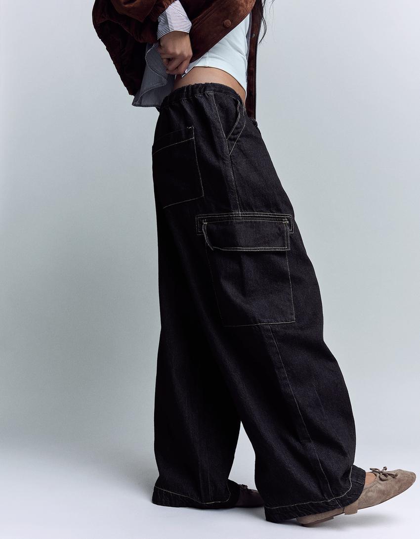 Parachute cargo jeans-Navy