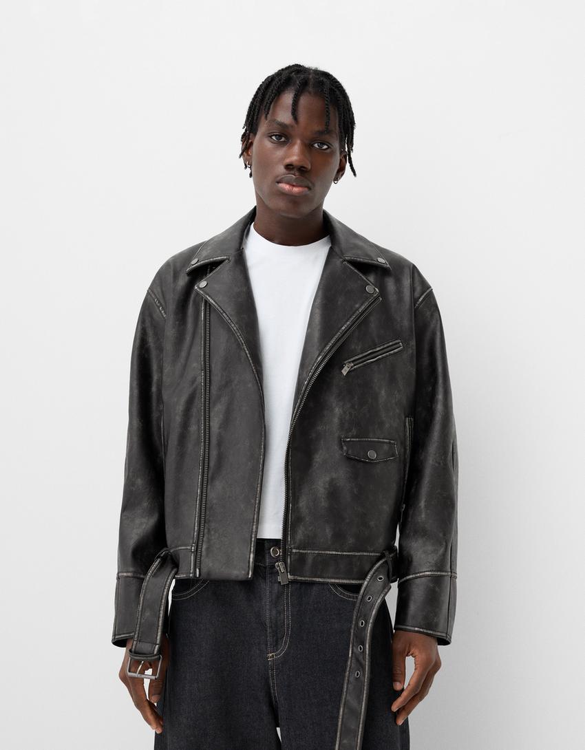 Zalando Chaqueta Tejana Hombre Bershka Chaqueta Biker Hombre