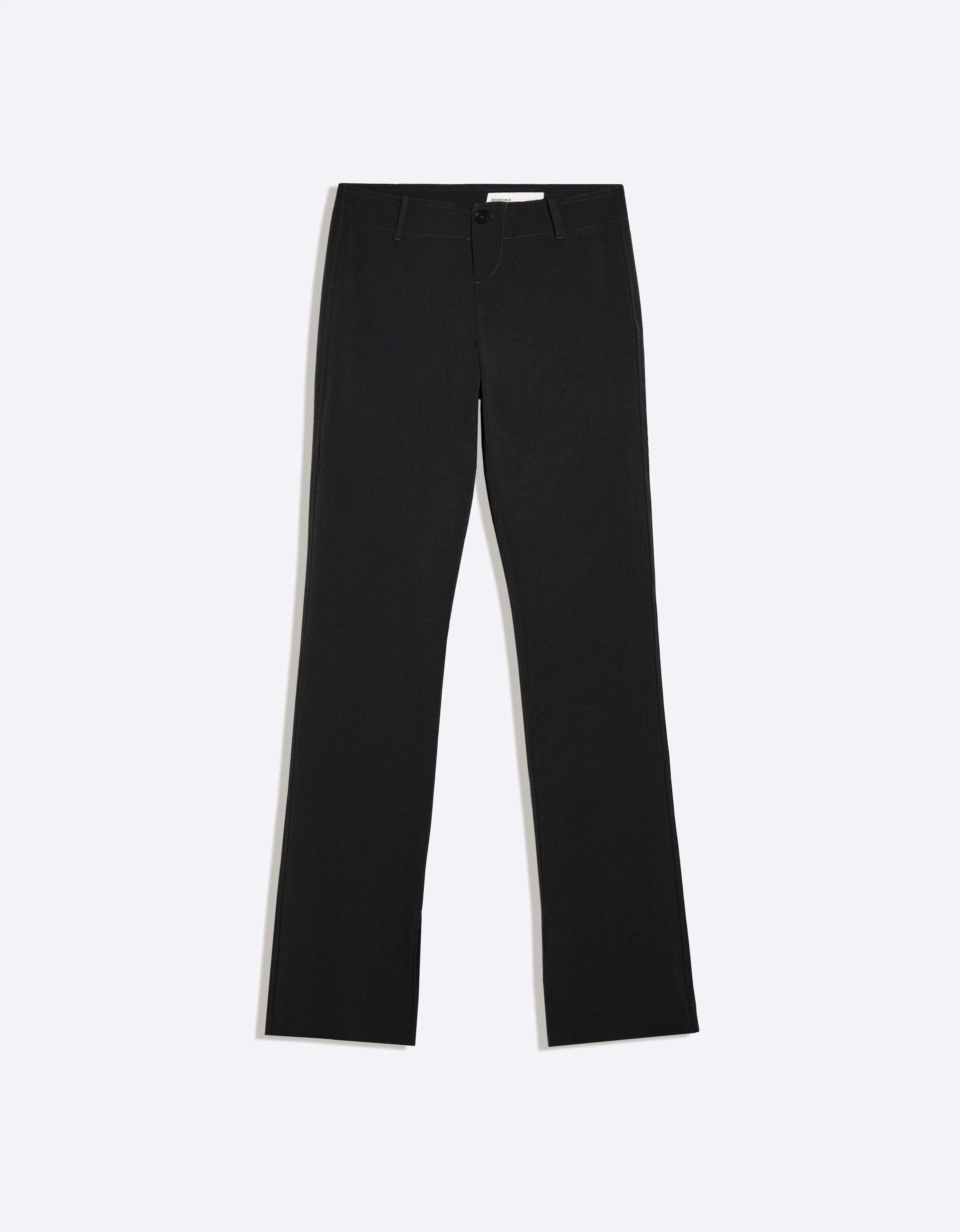 Slim fit low-rise trousers — Black