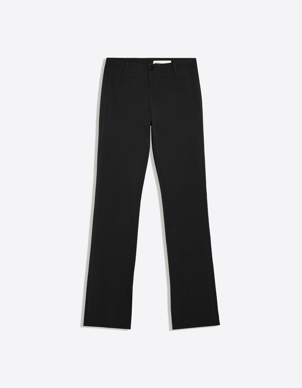 Slim fit low-rise trousers — Black