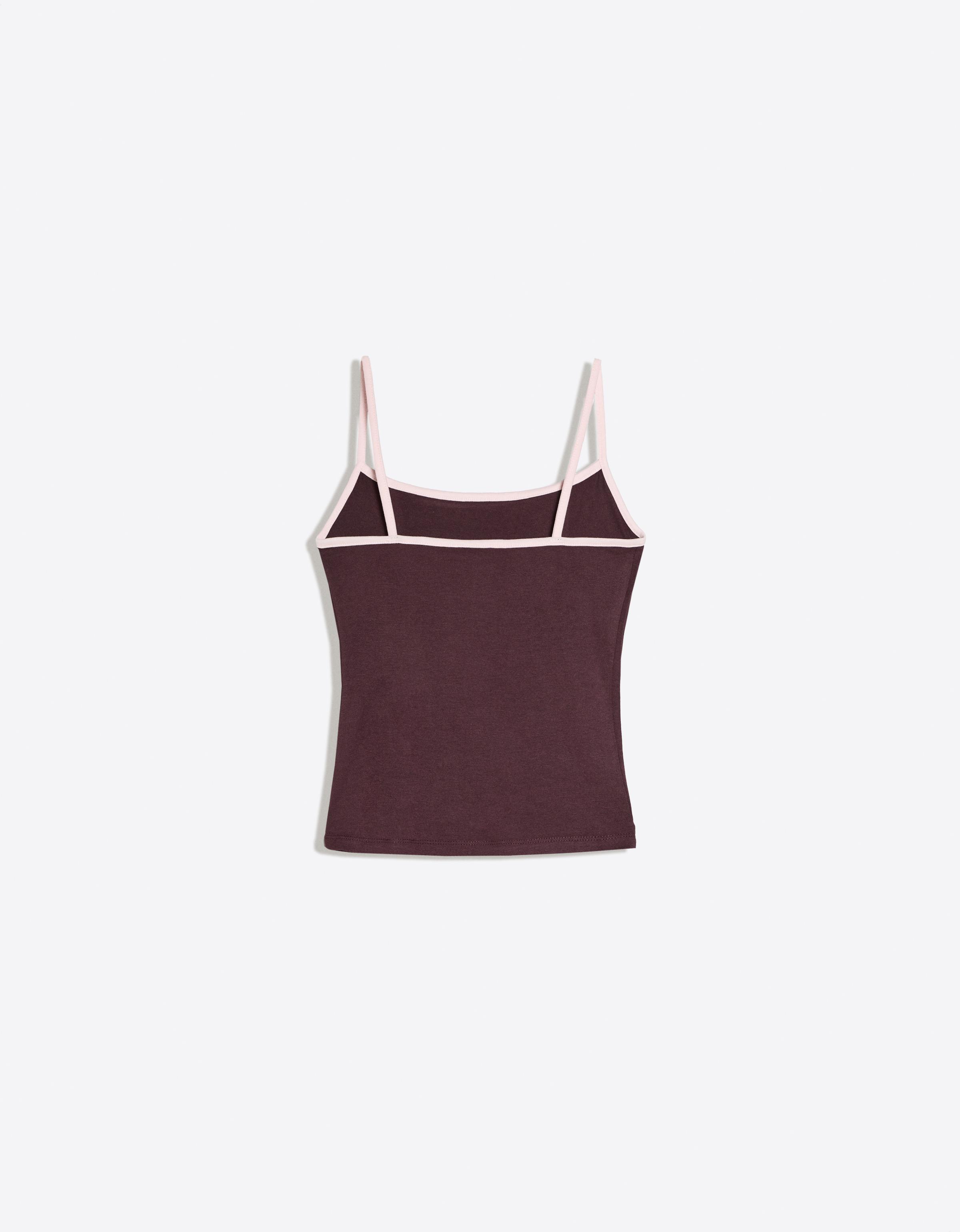 Contrast strappy top — Violet