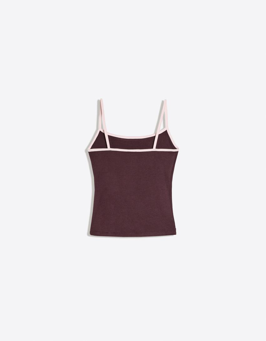 Contrast strappy top-Violet