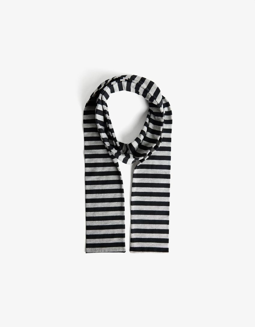 Bufanda extra larga print-Negro