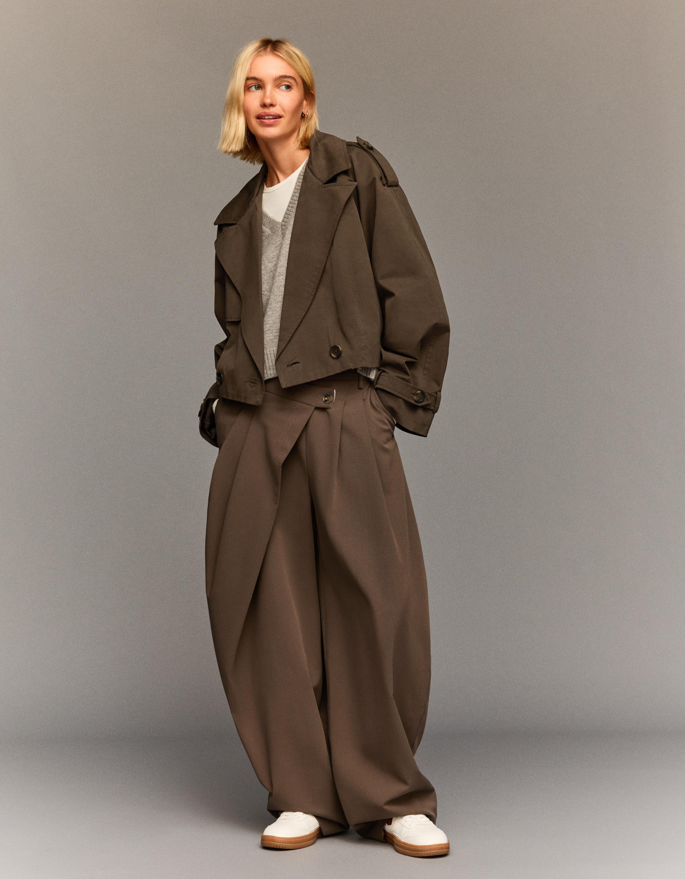 S fur embroidery trench short ジャケット・アウター S fur