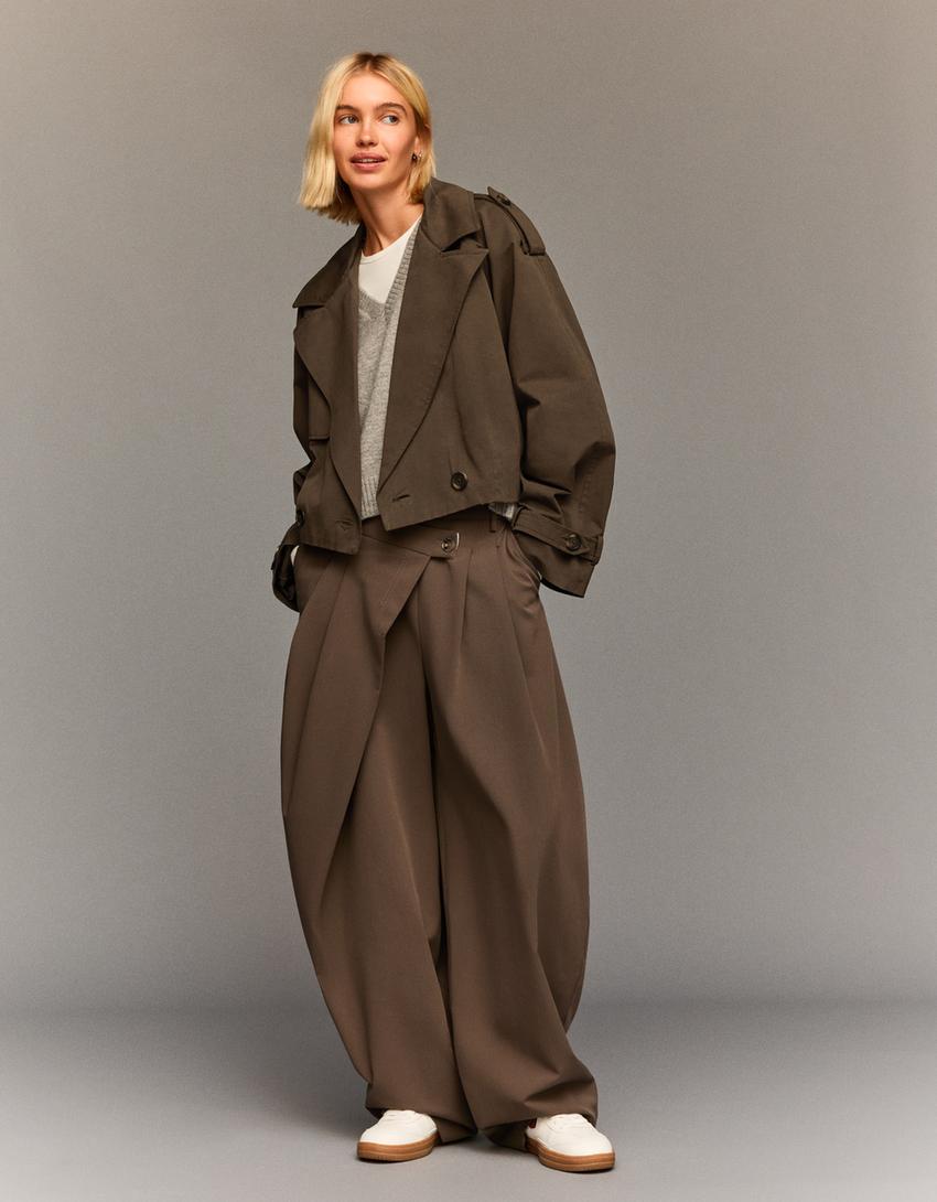 Blouson trench court-Marron