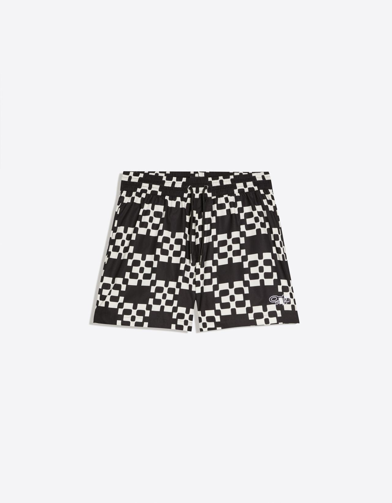 Boxy print swimsuit — White / Black