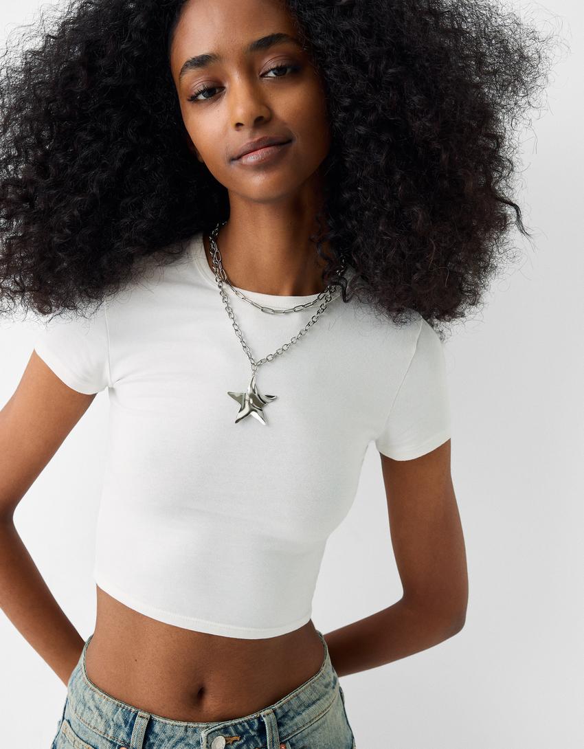 طقم من 3 قلادات نجمة-فضي-3