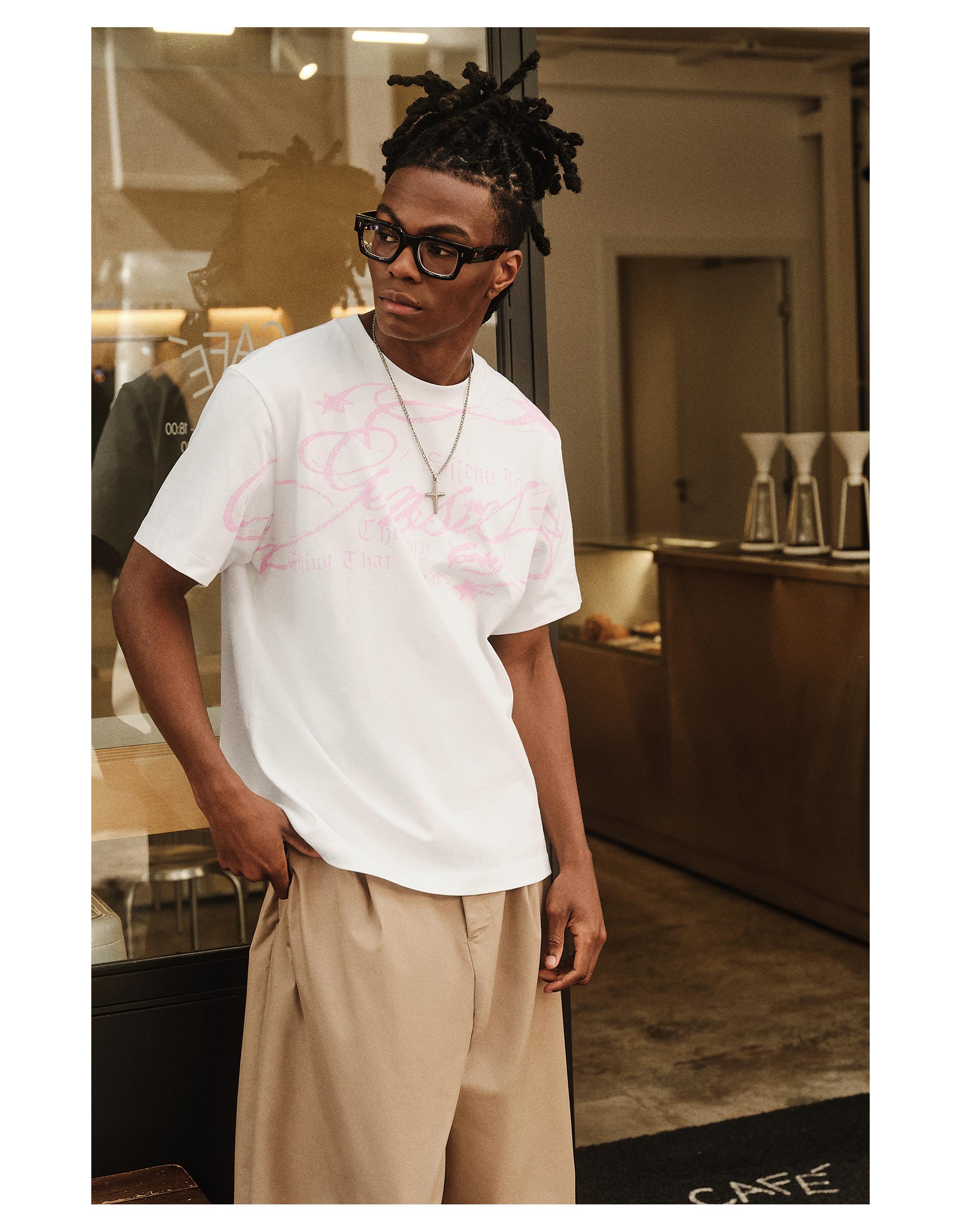 Regular fit print T-shirt — White