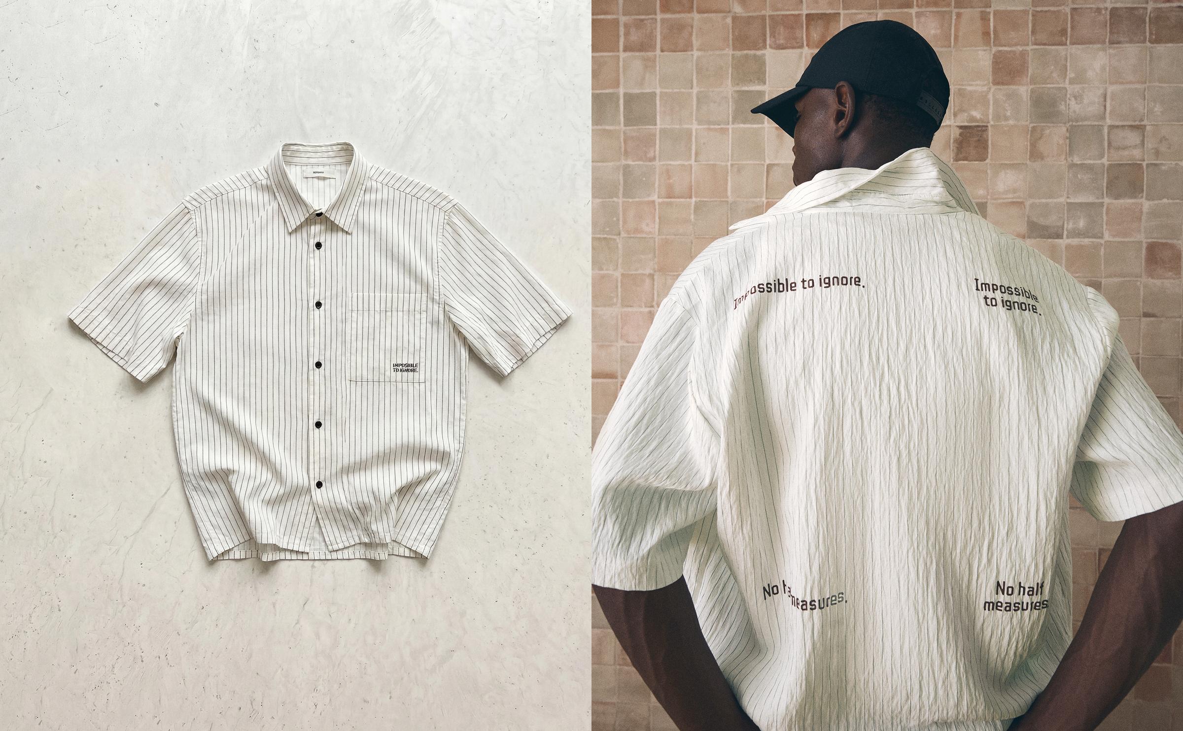 Boxy print short sleeve shirt — White