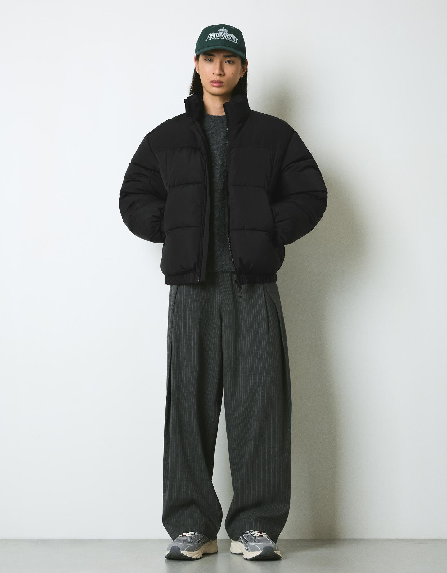 Bershka techniczna kurtka typu puffy czarny