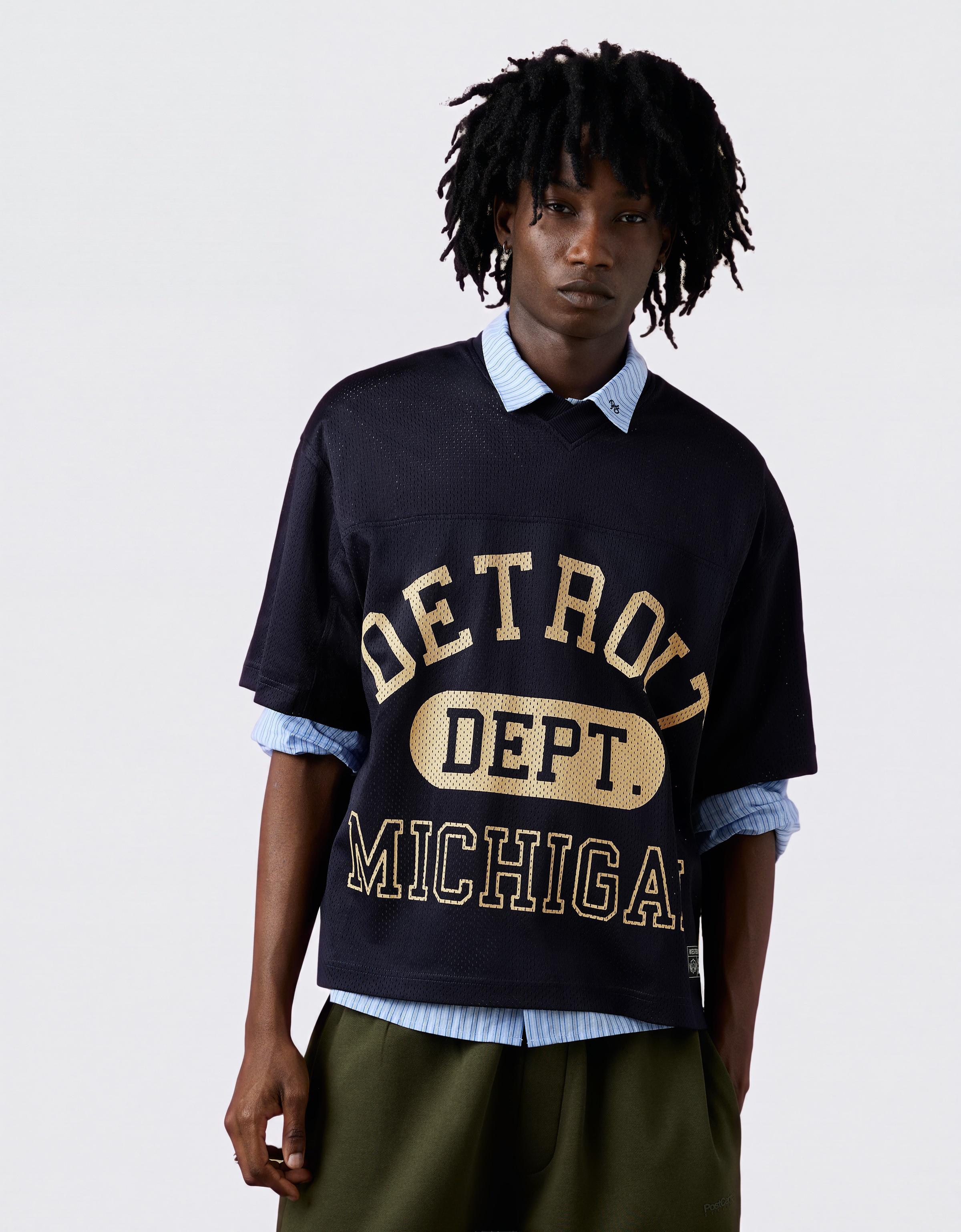 Mesh print T-shirt — Navy