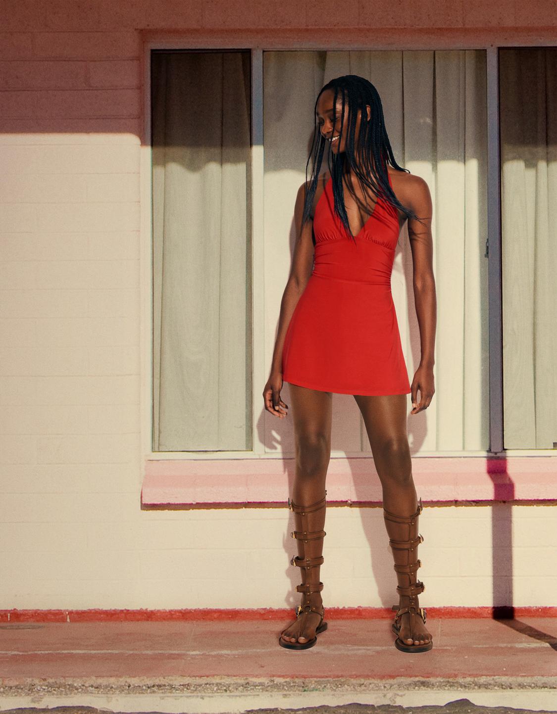 Halter mini dress