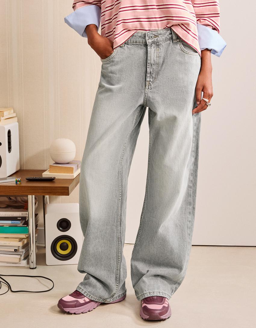 Jeans baggy fit-Gris