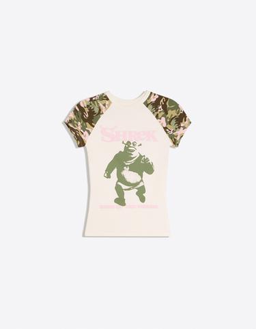 Short sleeve SHREK print raglan T-shirt — Off white 5