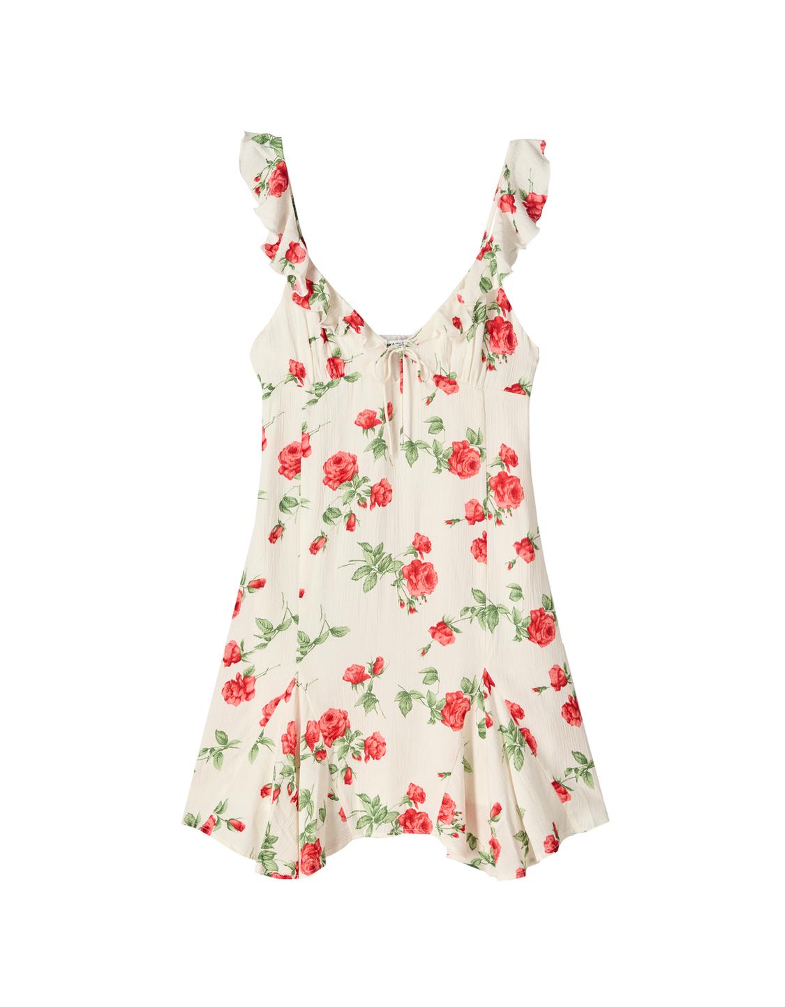 Printed strappy mini dress