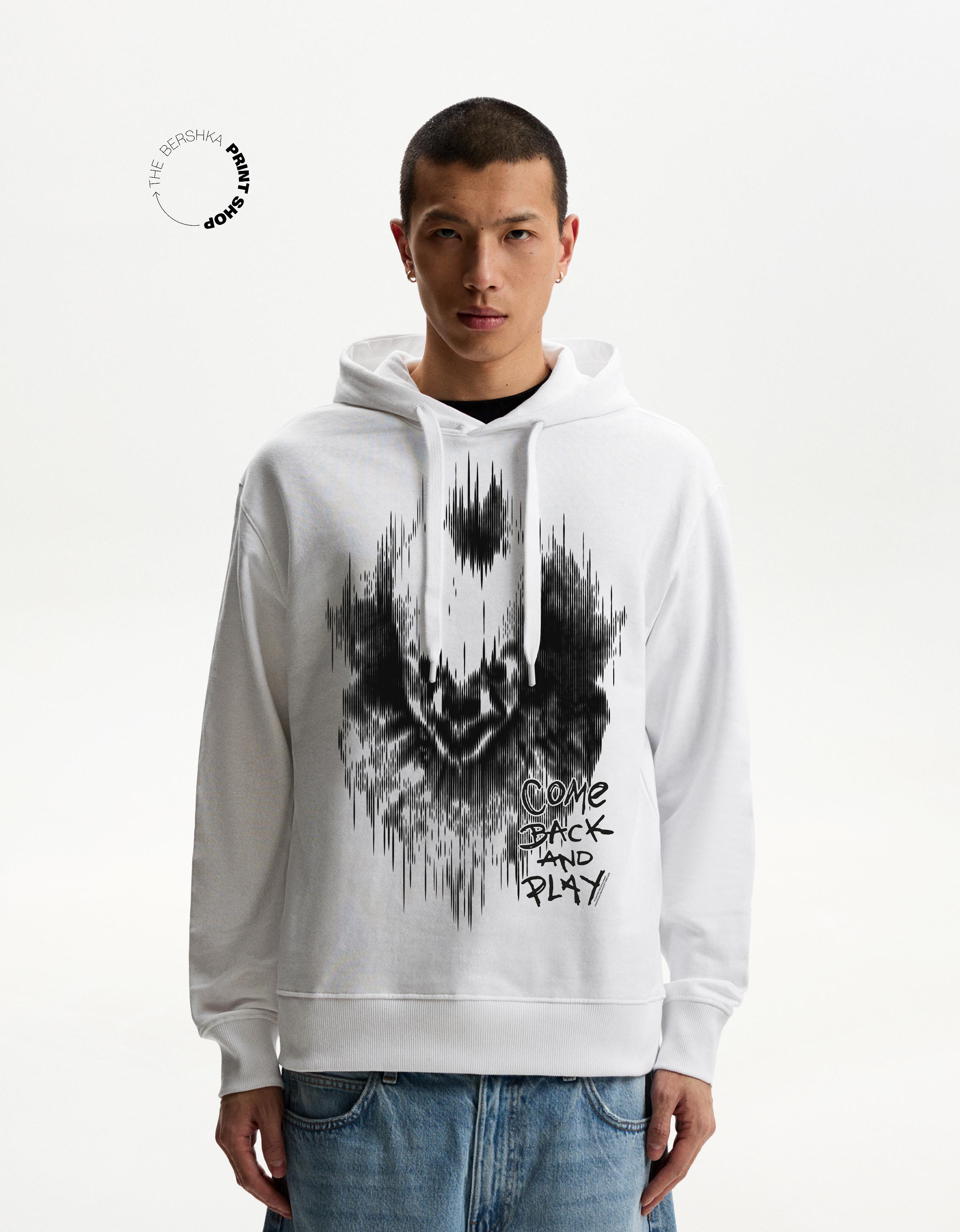 Bershka It-Kapuzenpullover Herren L Weiss