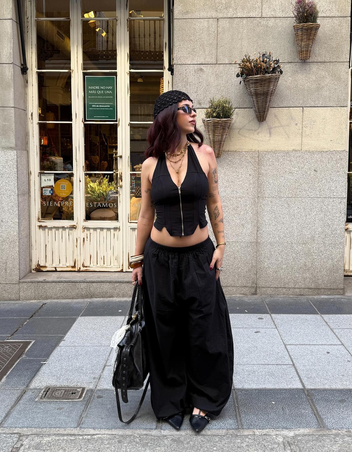 Sarouel trousers with elasticated waistband