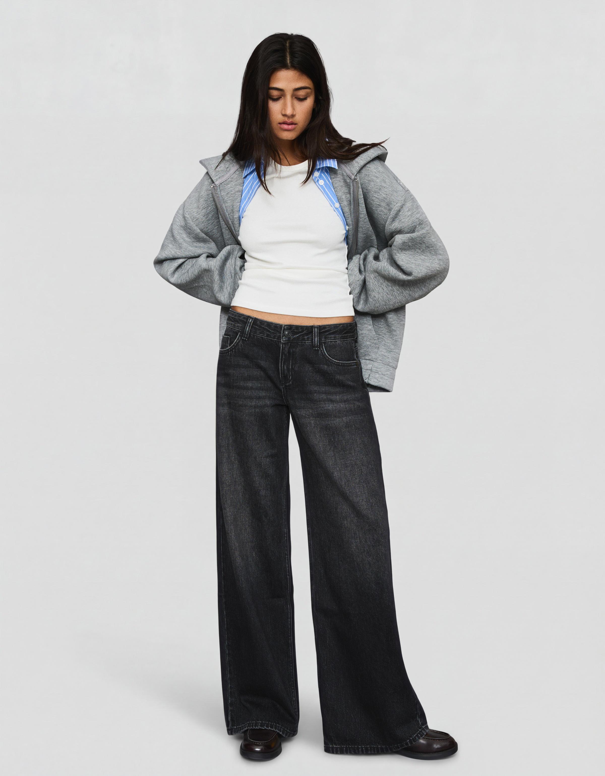 Geniş paça düşük bel jean - Görsel 67