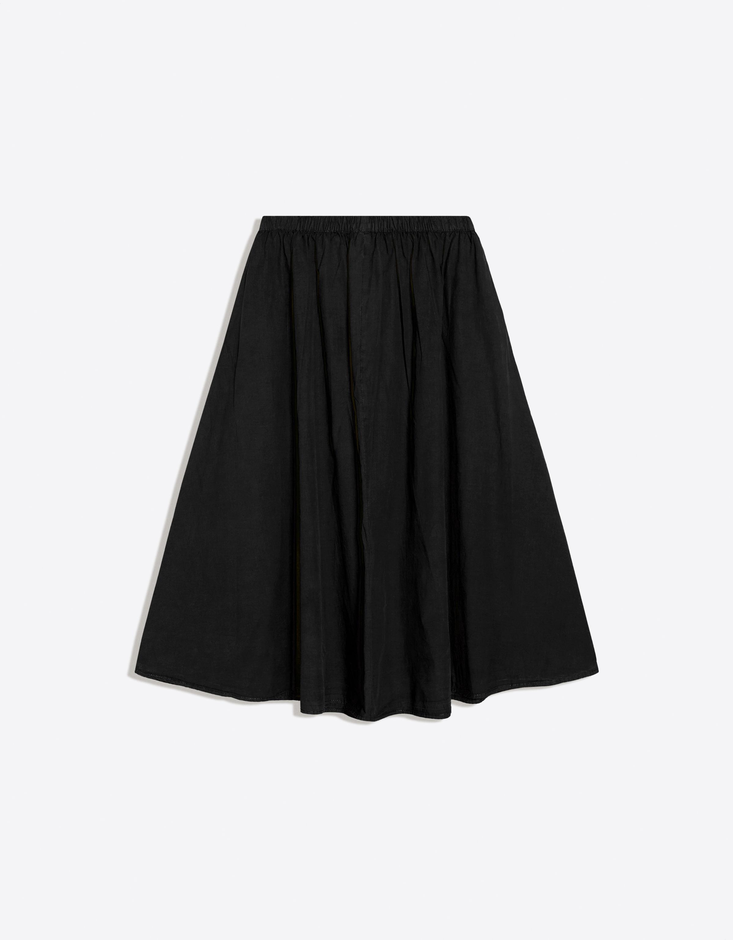 Elasticated waist midi skirt — Black