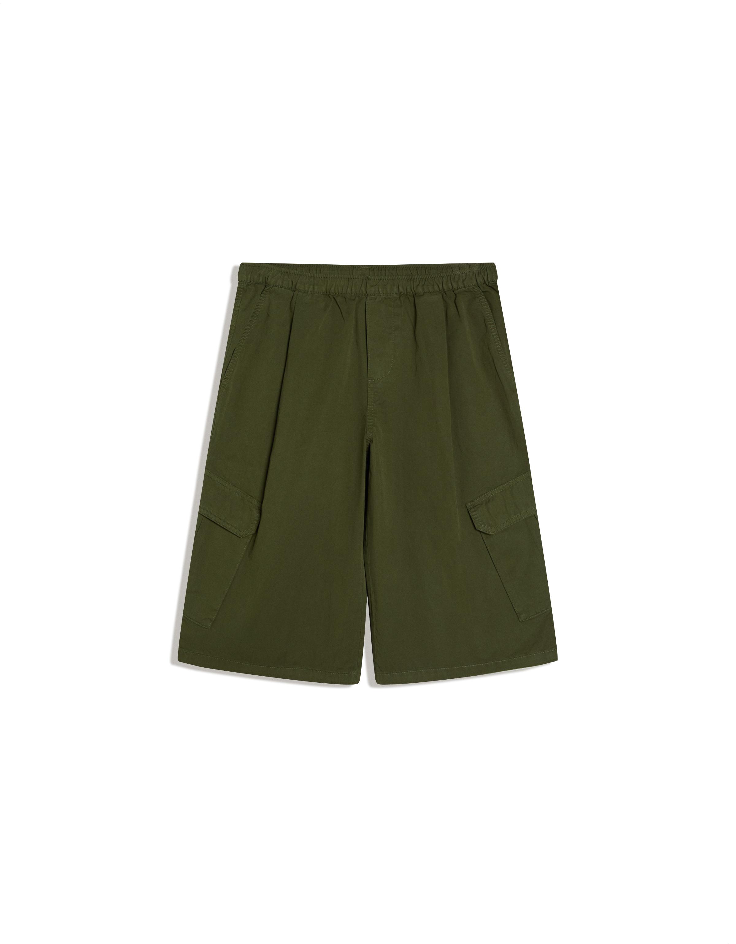 Elasticated waist cargo Bermuda shorts — Khaki