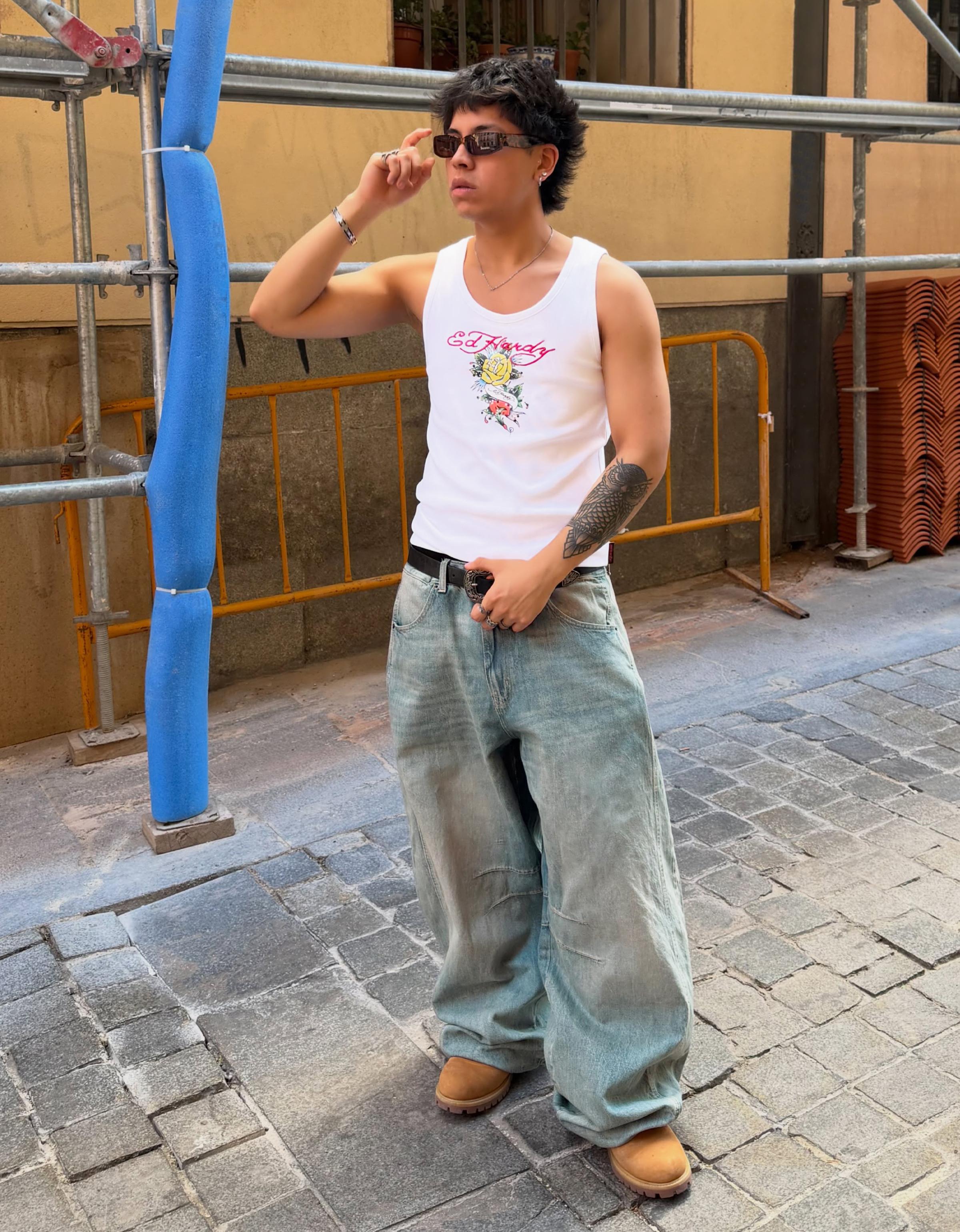 Barrel leg jeans — Light blue
