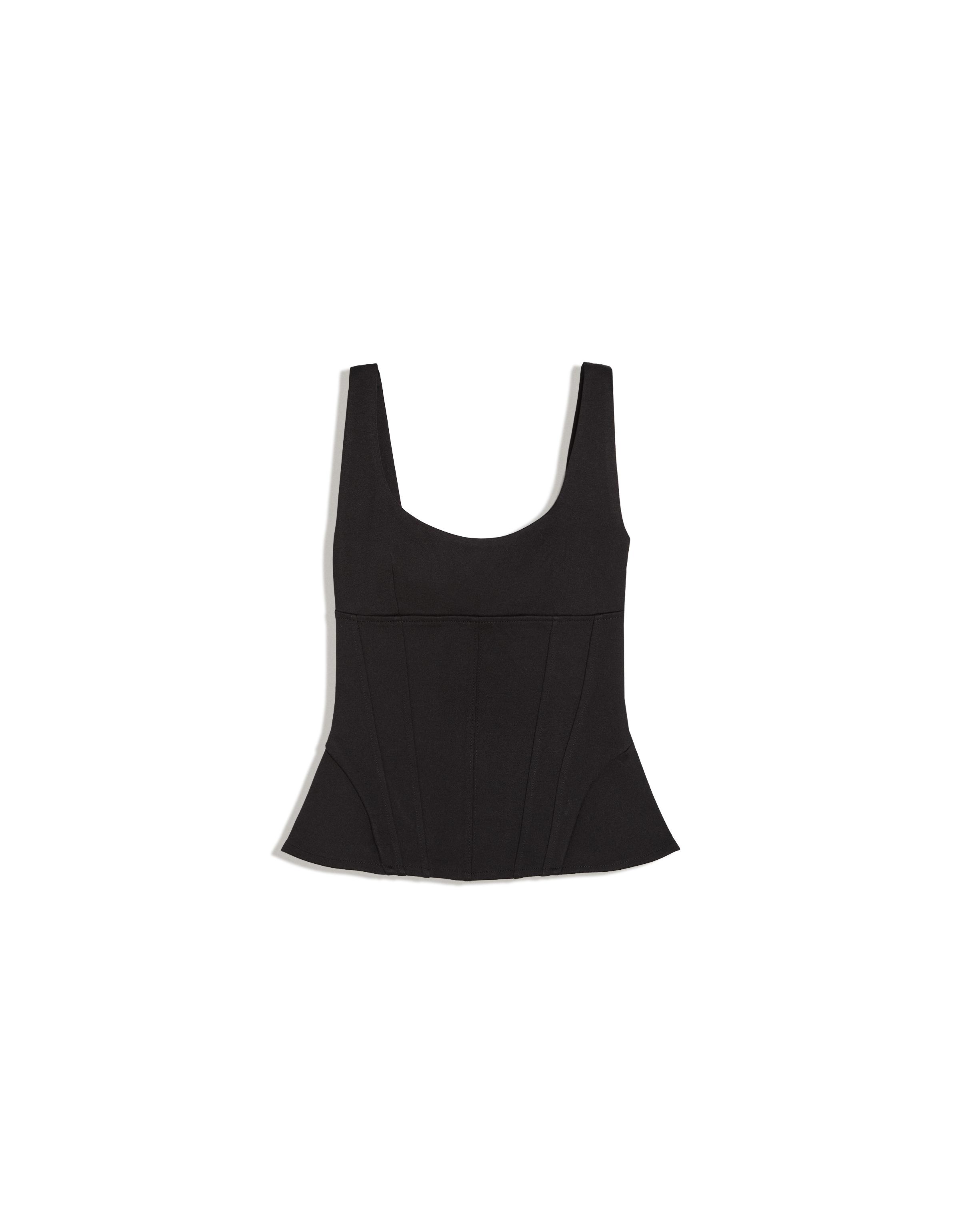 Structured tie-back top — Black