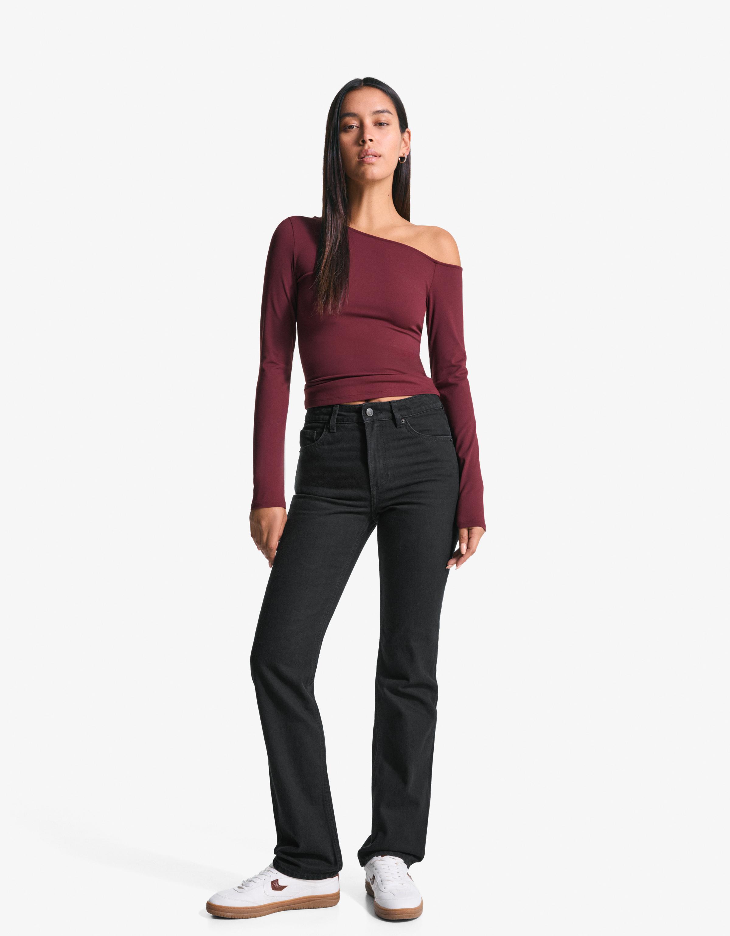 Straight cigarette jeans — Black