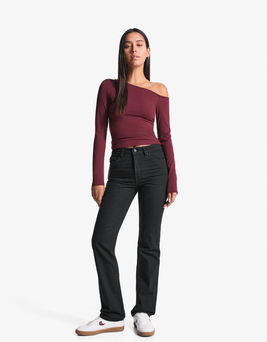 Straight fit jeans-Black