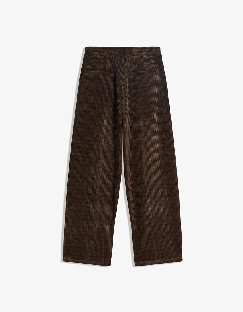 Pantalon chenille ultra baggy fit-Marron