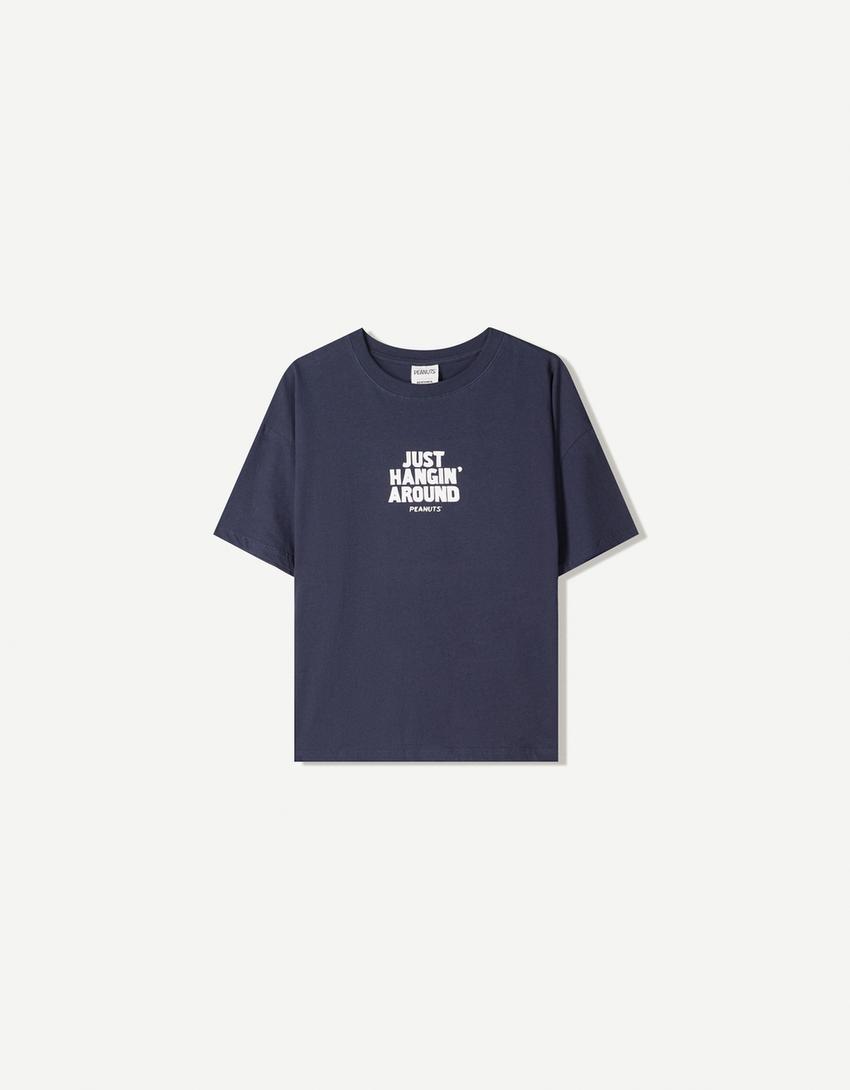 Tricou Peanuts cu mânecă scurtă-Bleumarin