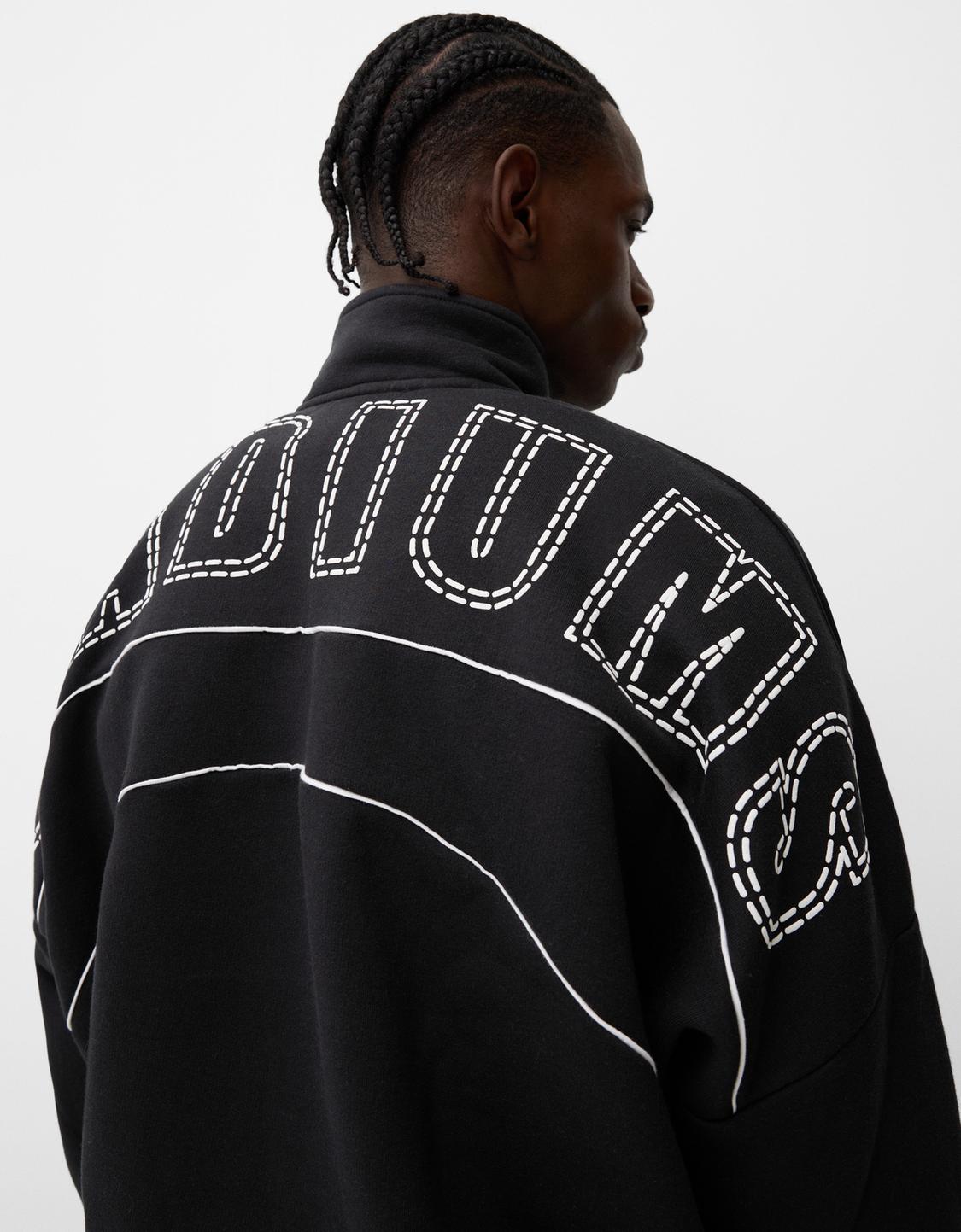 Zip-up sports sweatshirt with print