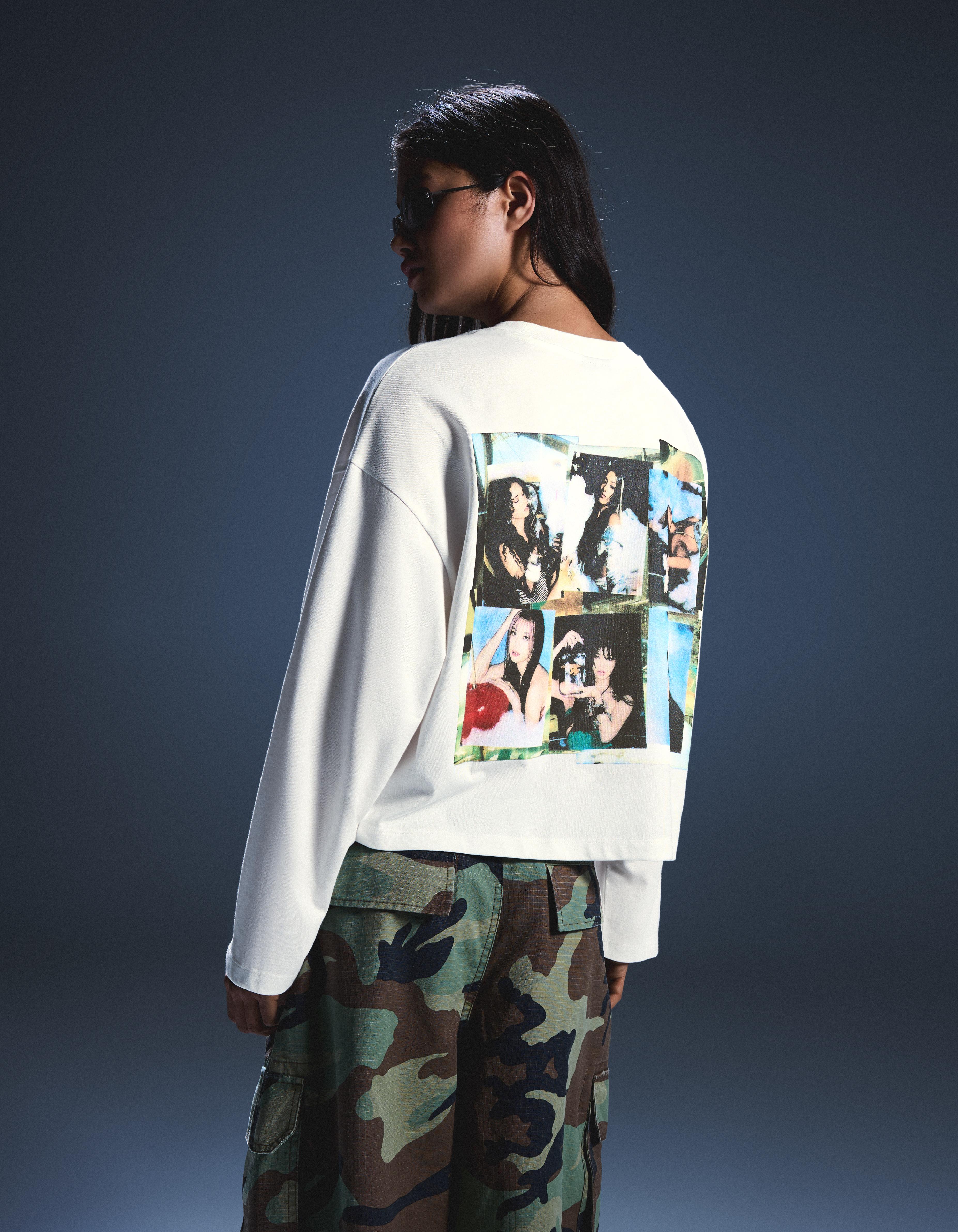 KATSEYE print long sleeve T-shirt — Off white
