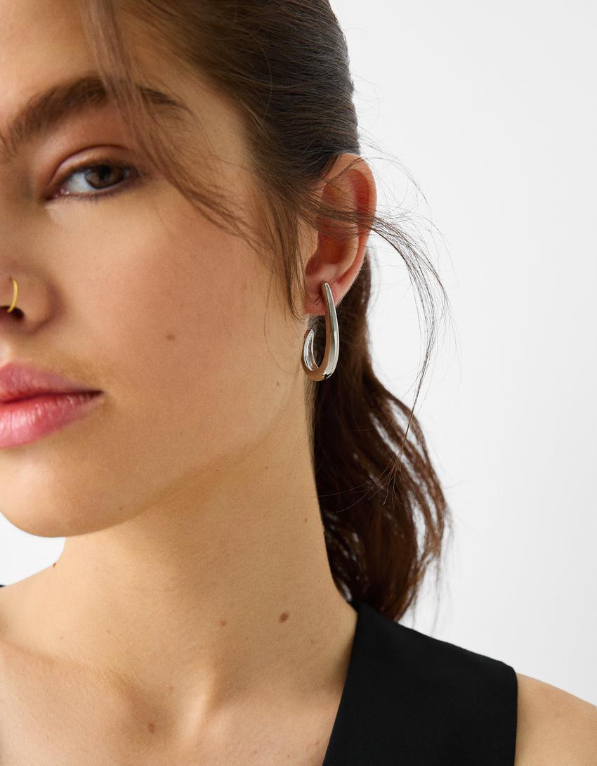 4-pack of droplet earrings-Silver-1