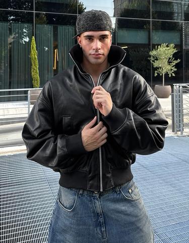 Leather effect jacket — Black 1