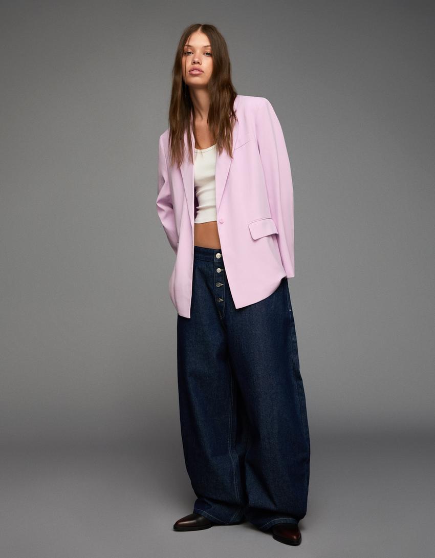 Blazer barete spate-Roz