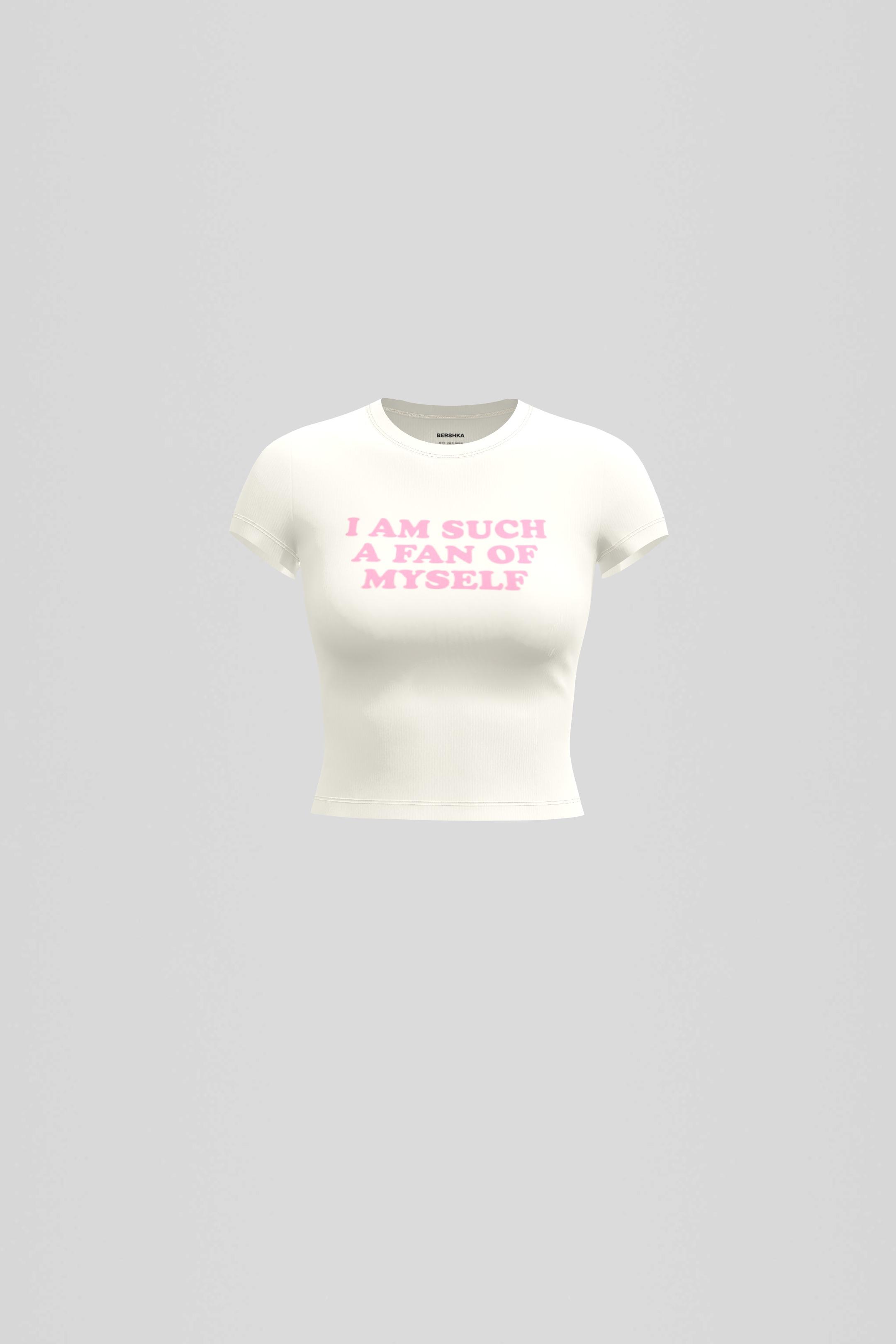 T-shirt manches courtes imprimé-Blanc cassé-0