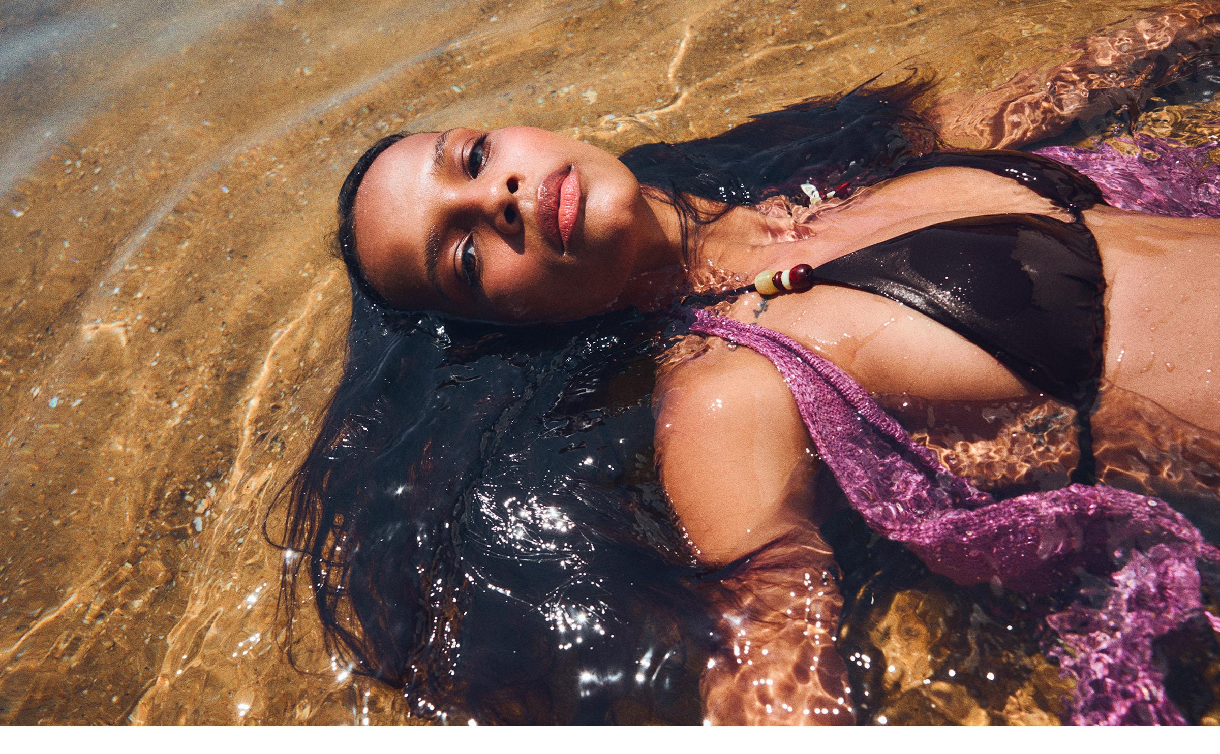 Basic beaded bikini top — Violet
