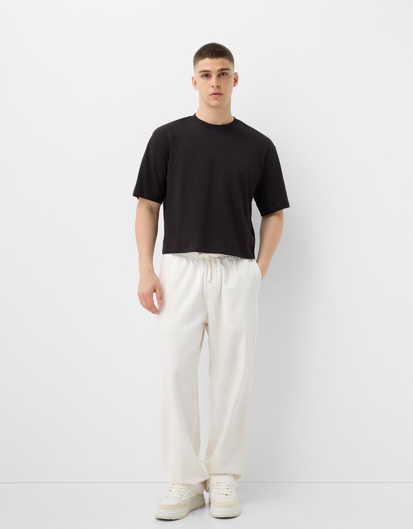 Jeans jogger-Écru-0