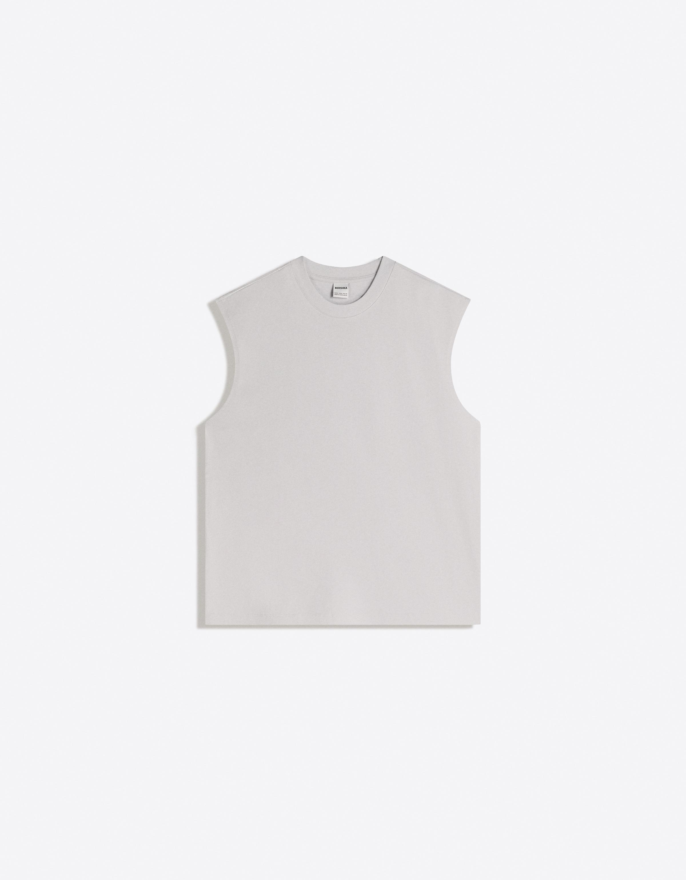 Sleeveless T-shirt — Stone